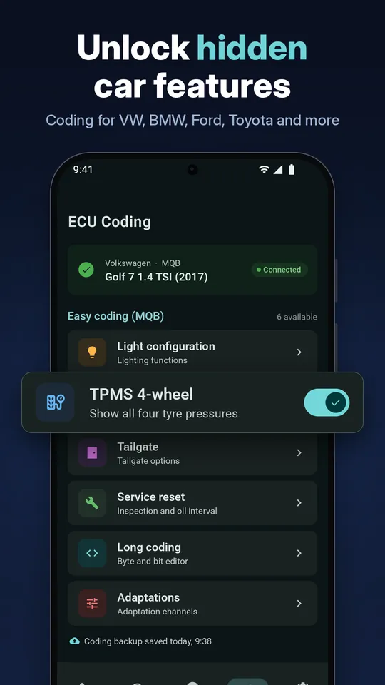 OBD Master Pro screen: ECU coding